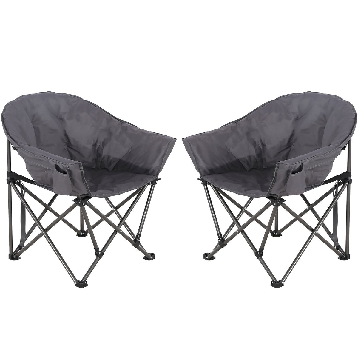 2PCS Oversized Camping Chair Folding Chair Camp Chair for Outdoor, Adults, Men and Women