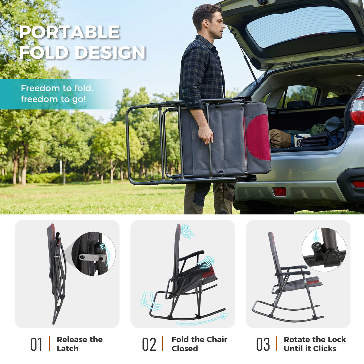 Oversized Chair Folding Chair Rocking Chair Camping Chair Portable Chair Outdoor Chair Rocker Chair