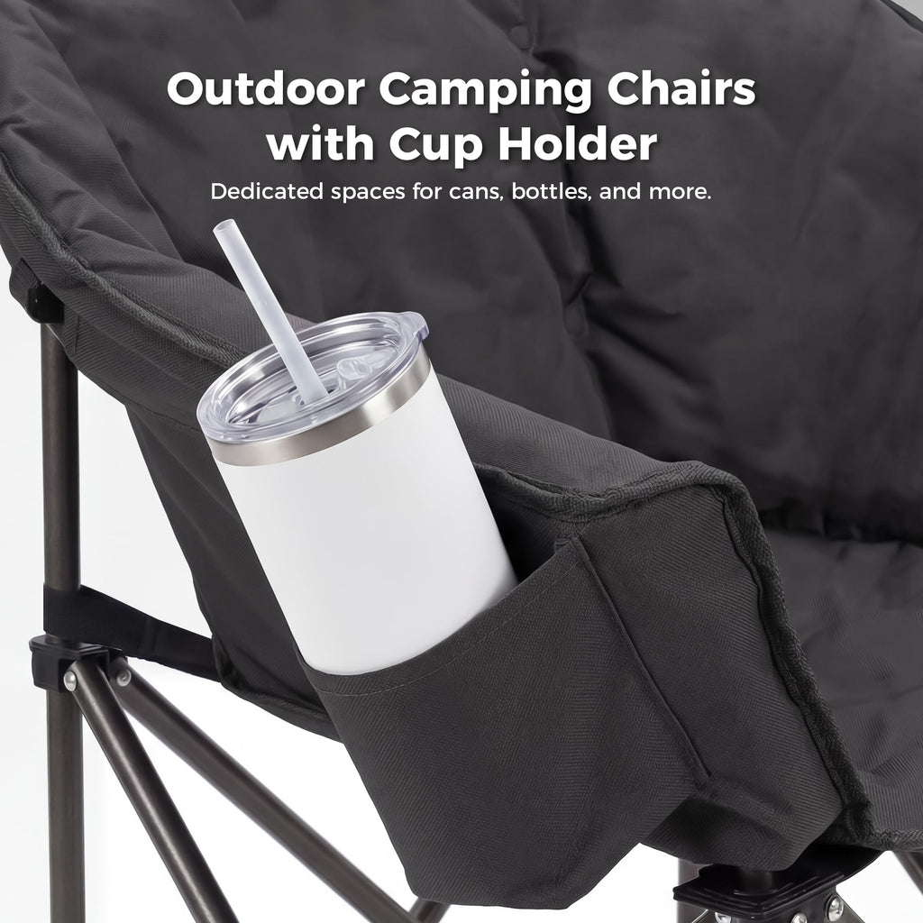 2PCS Oversized Camping Chair Folding Chair Camp Chair for Outdoor, Adults, Men and Women
