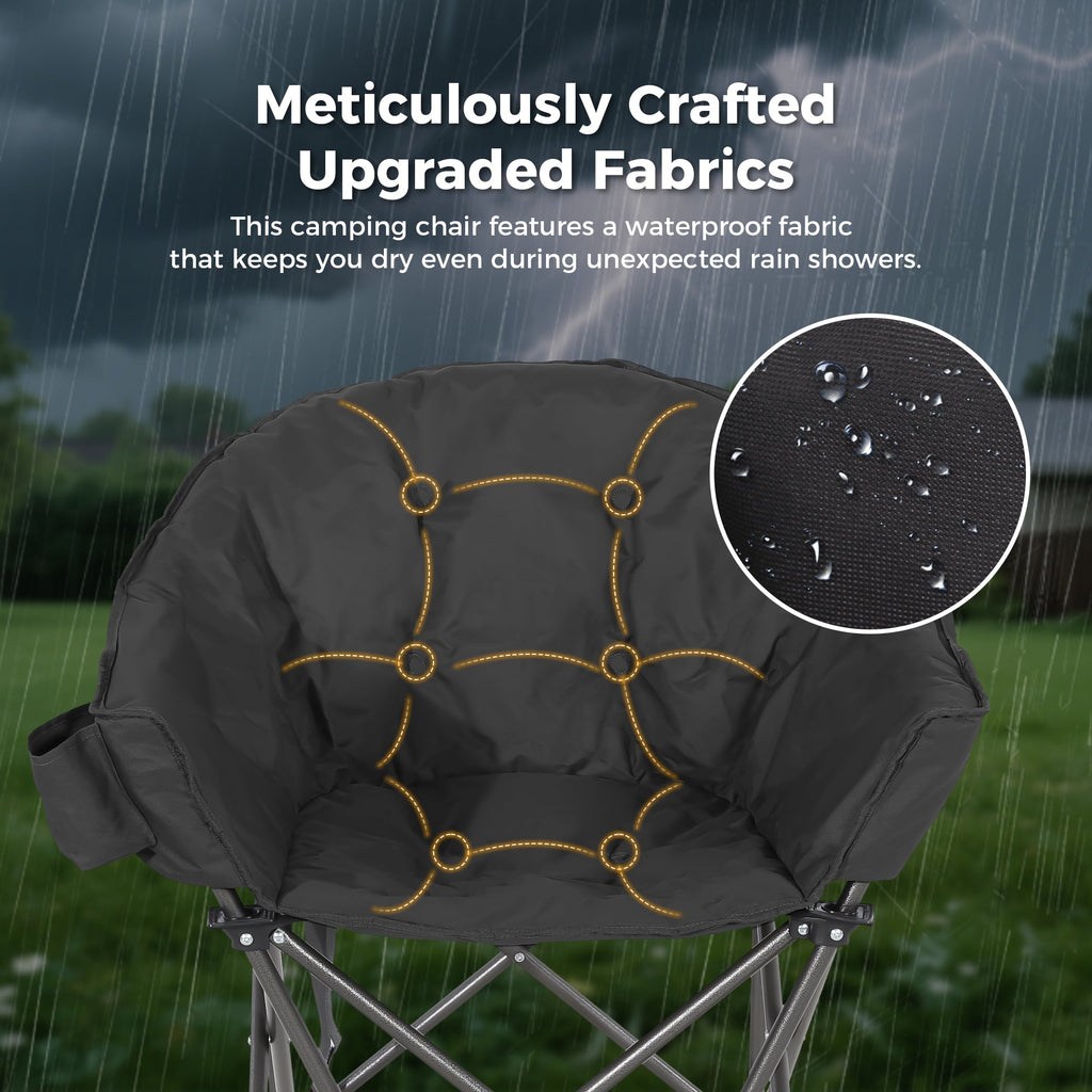 2PCS Oversized Camping Chair Folding Chair Camp Chair for Outdoor, Adults, Men and Women