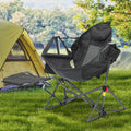 relax Hammock Camping Chair with Footrest, Foldable Portable Rocking Chairs for Adults Outside Swinging Camp for Outdoor Patio Poolside